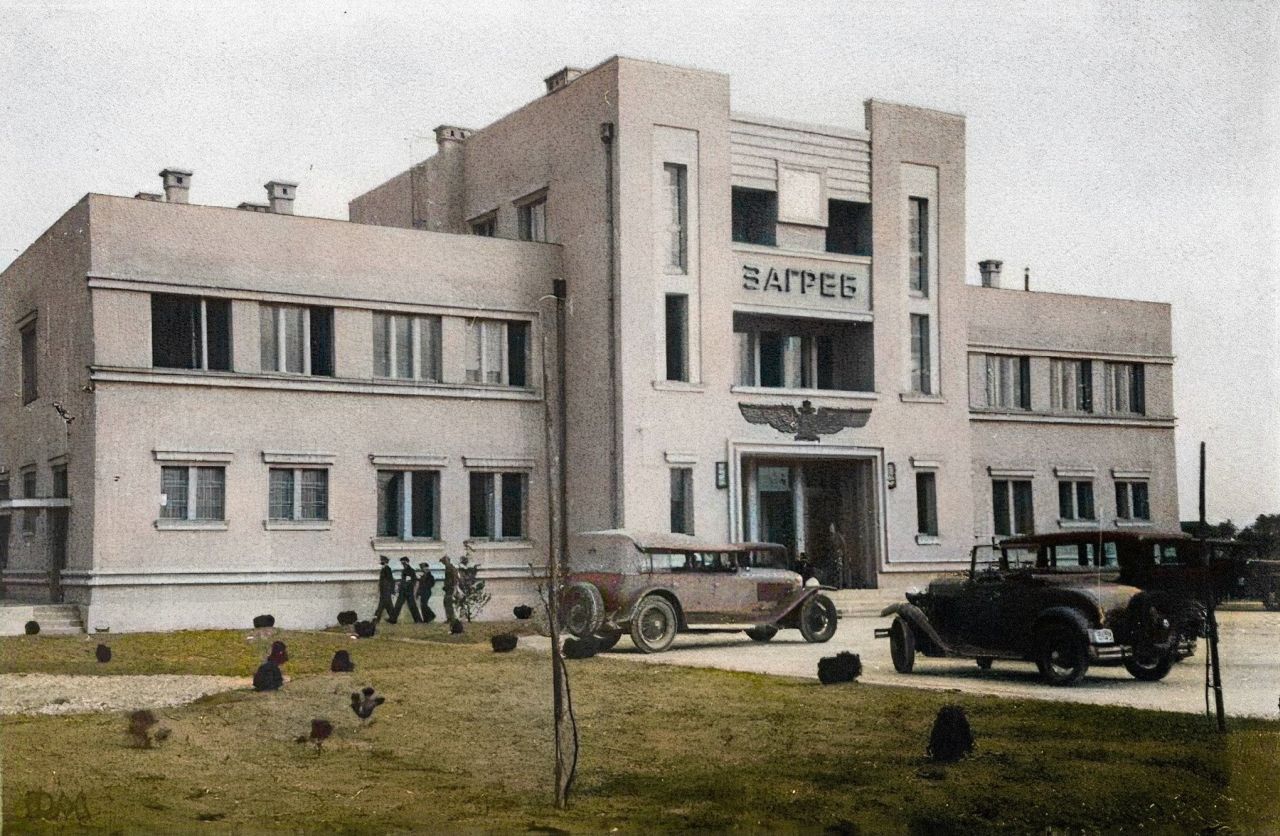 Zračna luka Borongaj 1932. godine, kolorirana